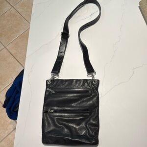 Margot black leather cross body